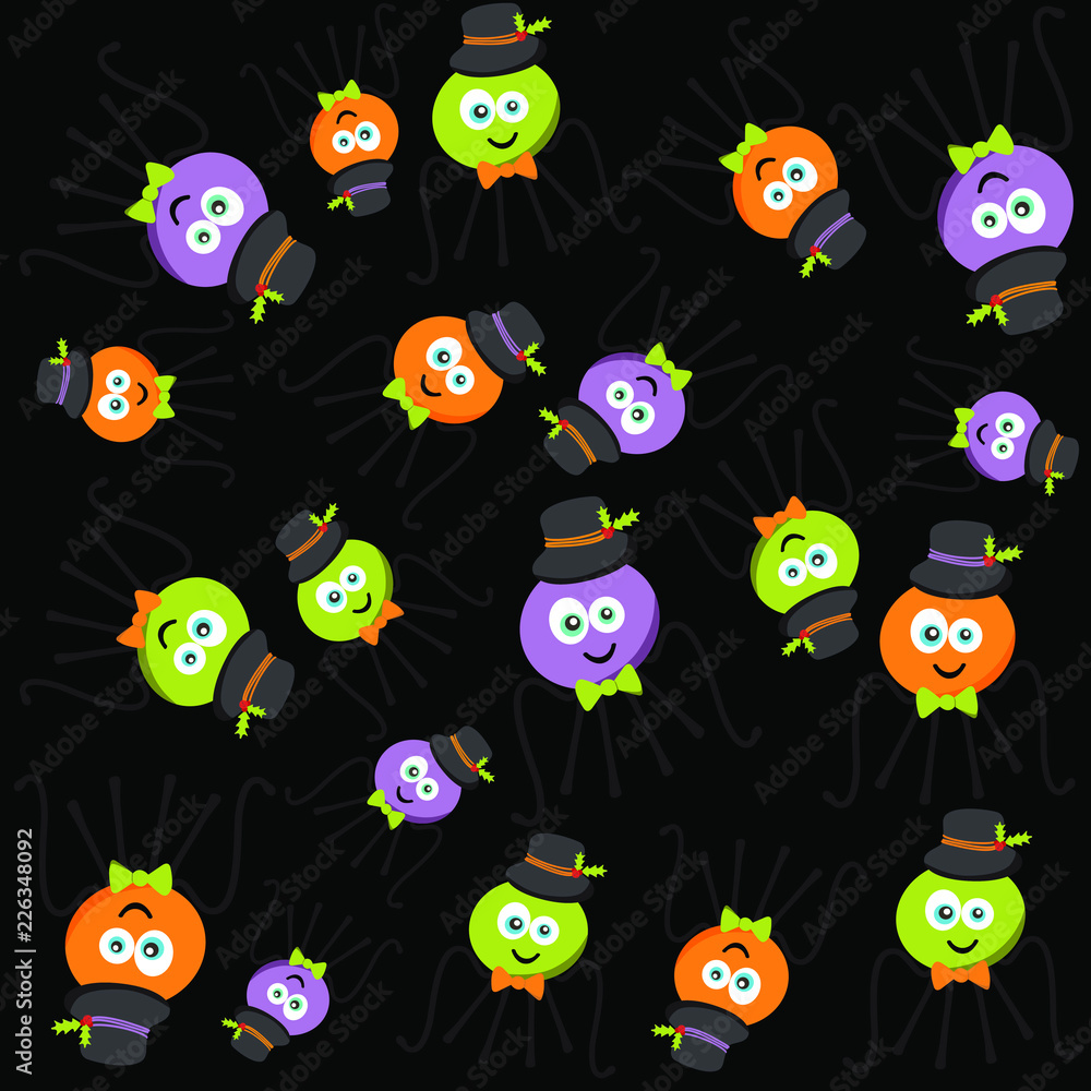 Obraz premium Halloween spider character vector illustration