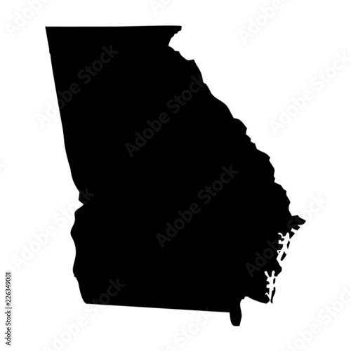 Black map country of Georgia