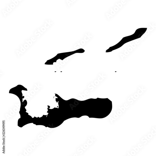Black map country of Cayman islands