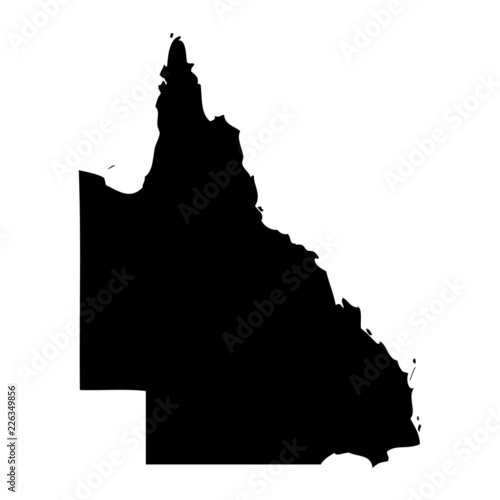 Black map country of Queensland
