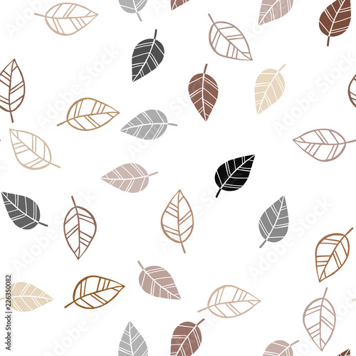 Dark Yellow vector seamless natural artwork with leaves.