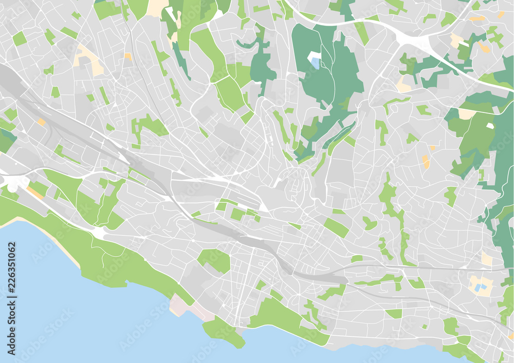 Vektor Stadtplan von Lausanne