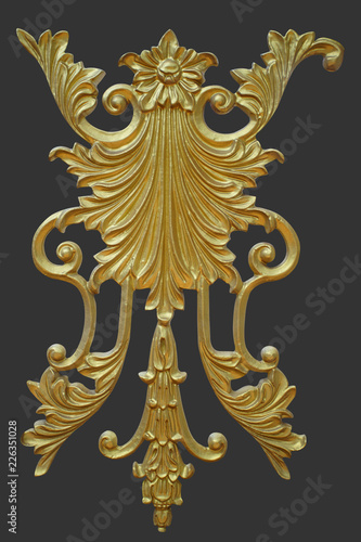 Ornament elements, vintage gold frame floral designs