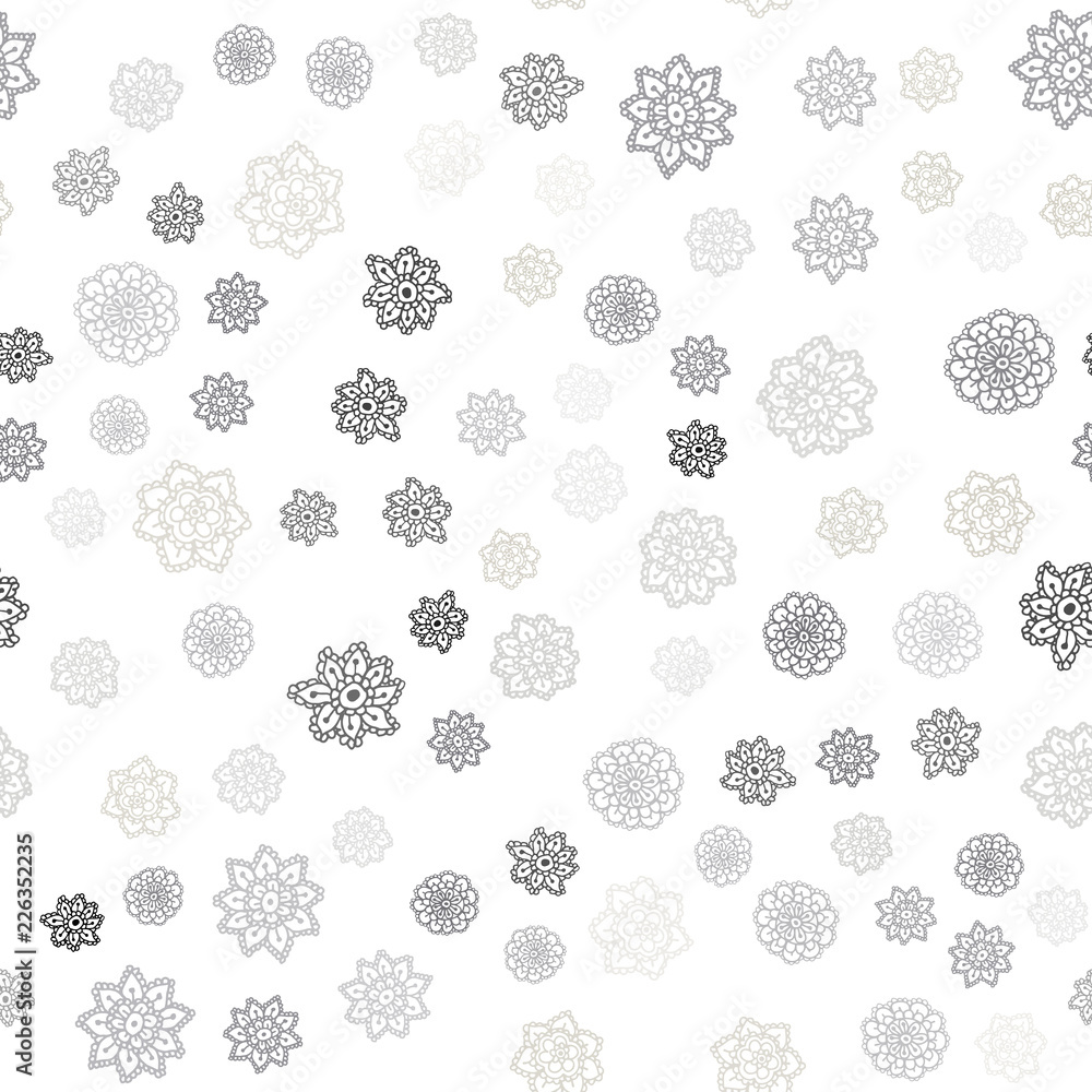 Light Gray vector seamless template with ice snowflakes. Light Gray vector seamless template with ice snowflakes.