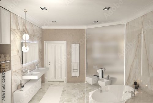bathroom  interior visualization  3D illustration  