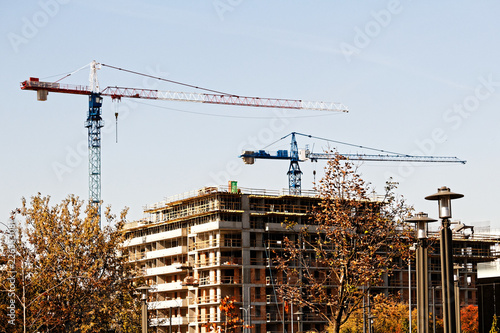 Crane and construction of building