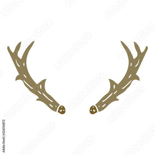 flat color illustration cartoon antlers