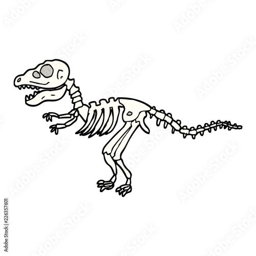 hand drawn doodle style cartoon dinosaur bones