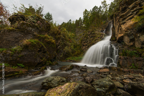 Waterfall in Altai Mountain...