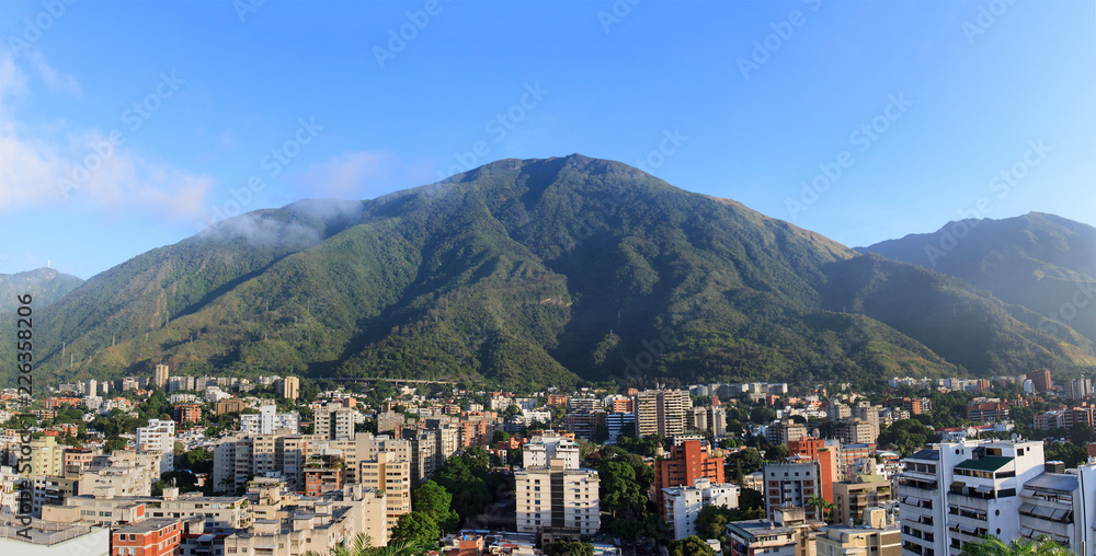 Wide angle of Caracas skyline, Venezuela - obrazy, fototapety, plakaty 
