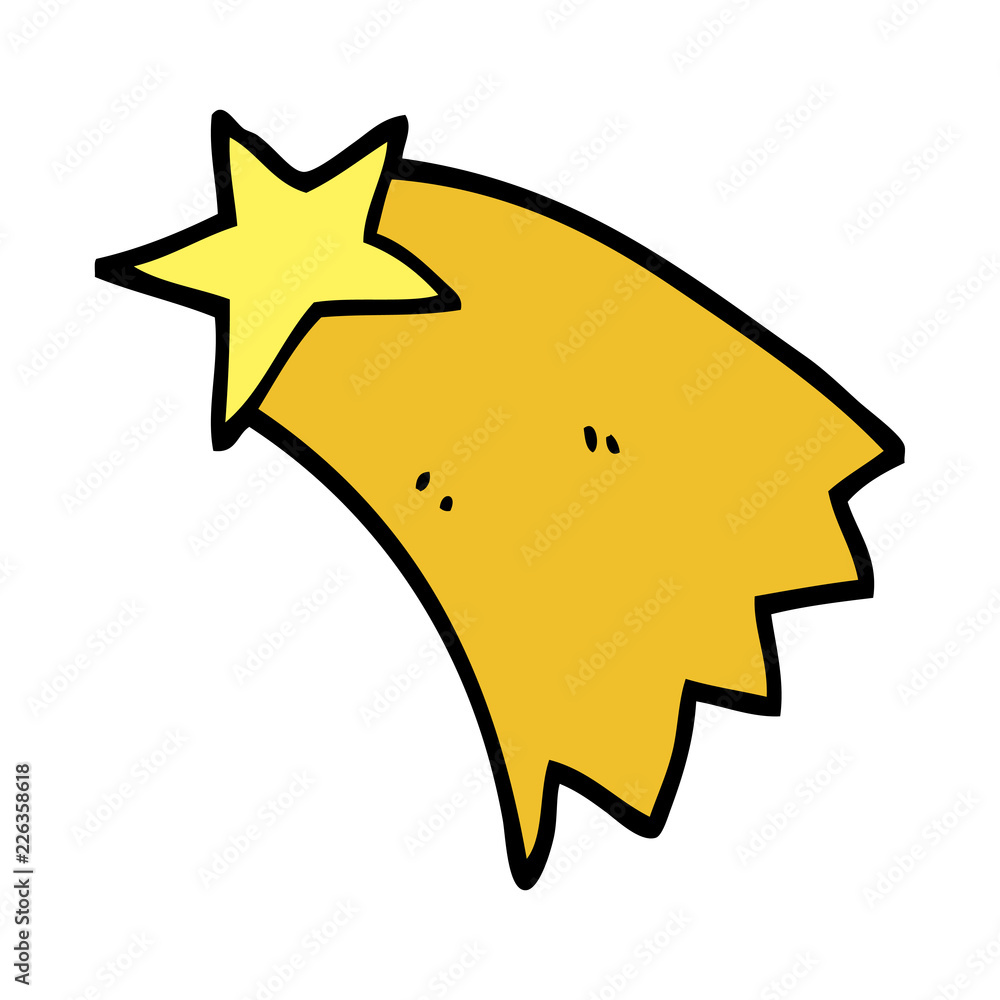 hand drawn doodle style cartoon shooting star hand drawn doodle style cartoon shooting star