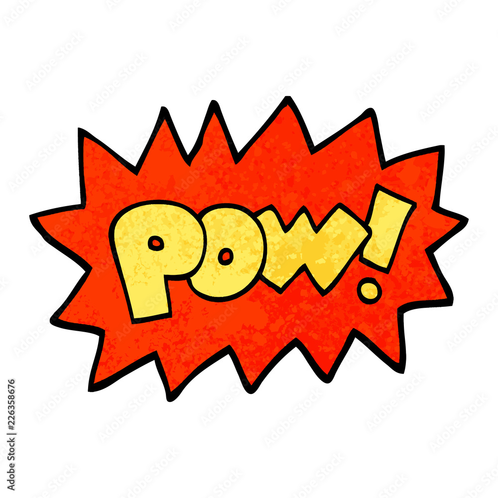 grunge textured illustration cartoon pow symbol grunge textured illustration cartoon pow symbol