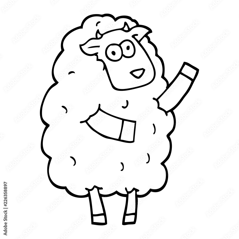 black and white cartoon sheep black and white cartoon sheep