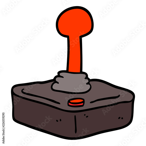 hand drawn doodle style cartoon joystick