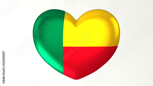 Free Download Heart-shaped flag 3D Illustration I love Benin - GFXLoad