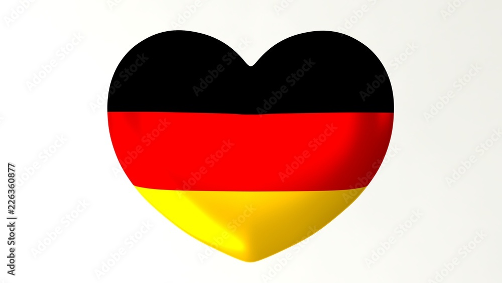 Heart-shaped flag 3D Illustration I love Germany Heart-shaped flag 3D Illustration I love Germany