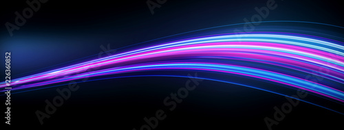 Light and stripes, glow abstract effect, paint splash, colorful curl, artistic spiral. Vivid red ribbon on black background. 3d illustration