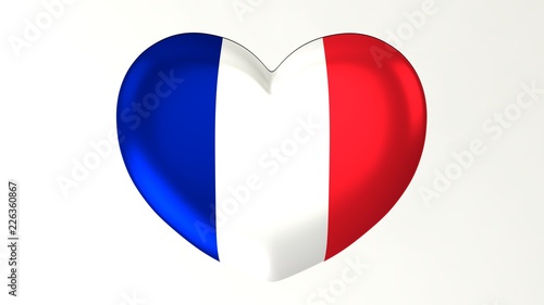 Free Download Heart-shaped flag 3D Illustration I love France - GFXLoad
