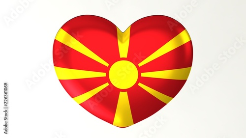 Free Download Heart-shaped flag 3D Illustration I love Macedonia - GFXLoad