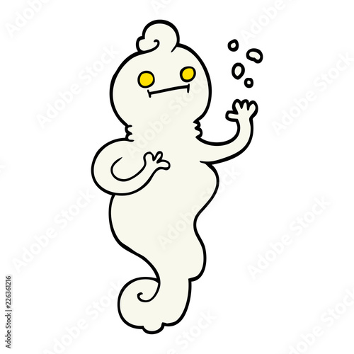 hand drawn doodle style cartoon spooky ghost