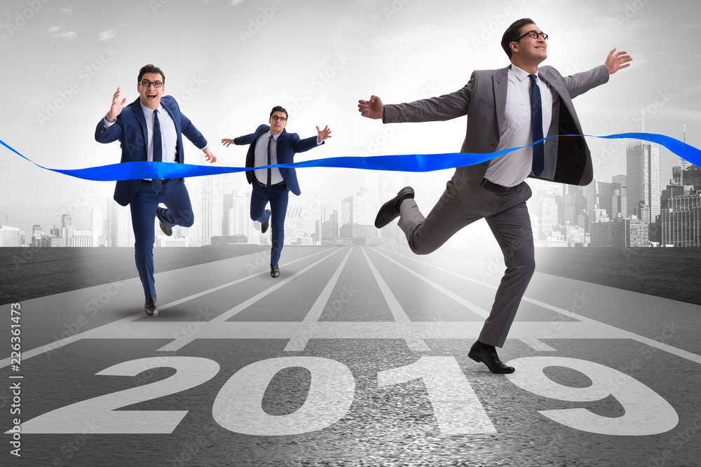 Businessman on finishing line in race for 2019