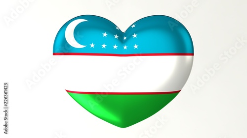 Free Download Heart-shaped flag 3D Illustration I love Uzbekistan - GFXLoad