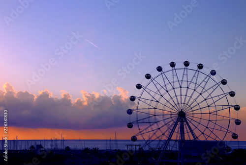 Ferris wheel silhouette