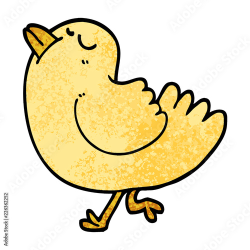 grunge textured illustration cartoon arrogant bird