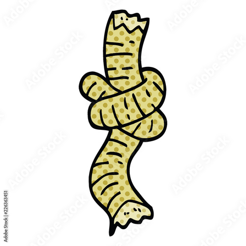 comic book style cartoon tied rope