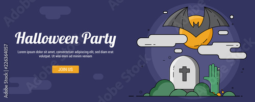 Halloween party banner template