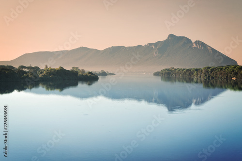 Fototapeta Naklejka Na Ścianę i Meble -  View of Sabaudia lake - Circeo National Park - Latina Italy