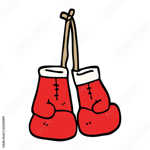 hand drawn doodle style cartoon boxing gloves