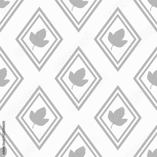 seamless geometric abstract pattern with floral motive rhombus and leave