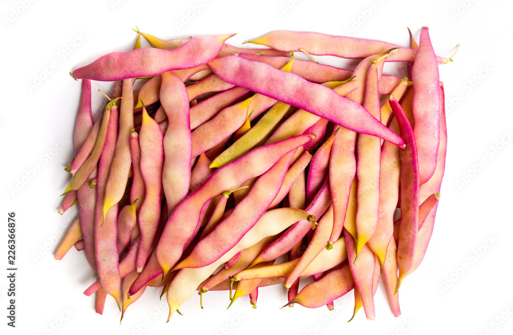 Purple beans on a pile, organic healthy food Purple beans on a pile, organic healthy food