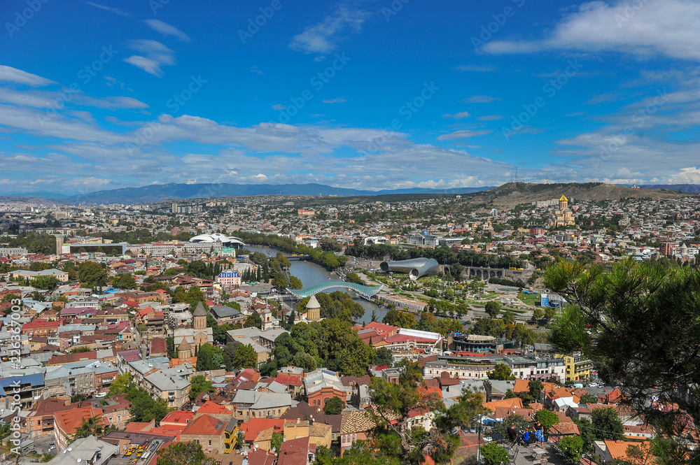 Panorama view of Tbilisi – the capital of Georgia 