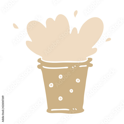 flat color illustration cartoon fizzy drink
