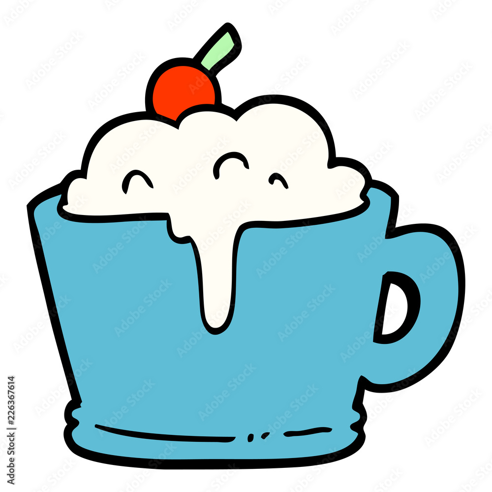 hand drawn doodle style cartoon fancy mocha coffee hand drawn doodle style cartoon fancy mocha coffee