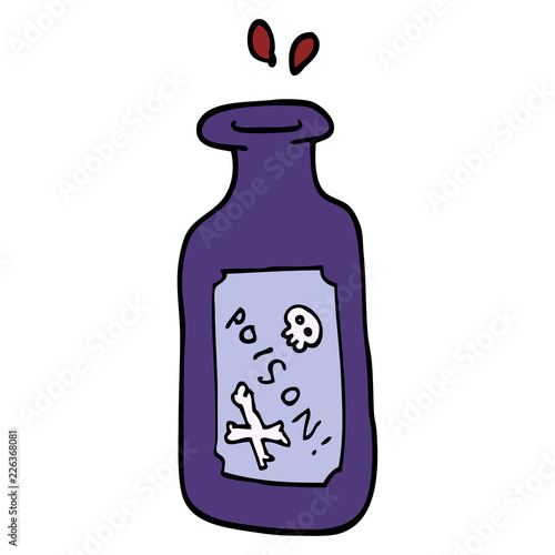 hand drawn doodle style cartoon poison