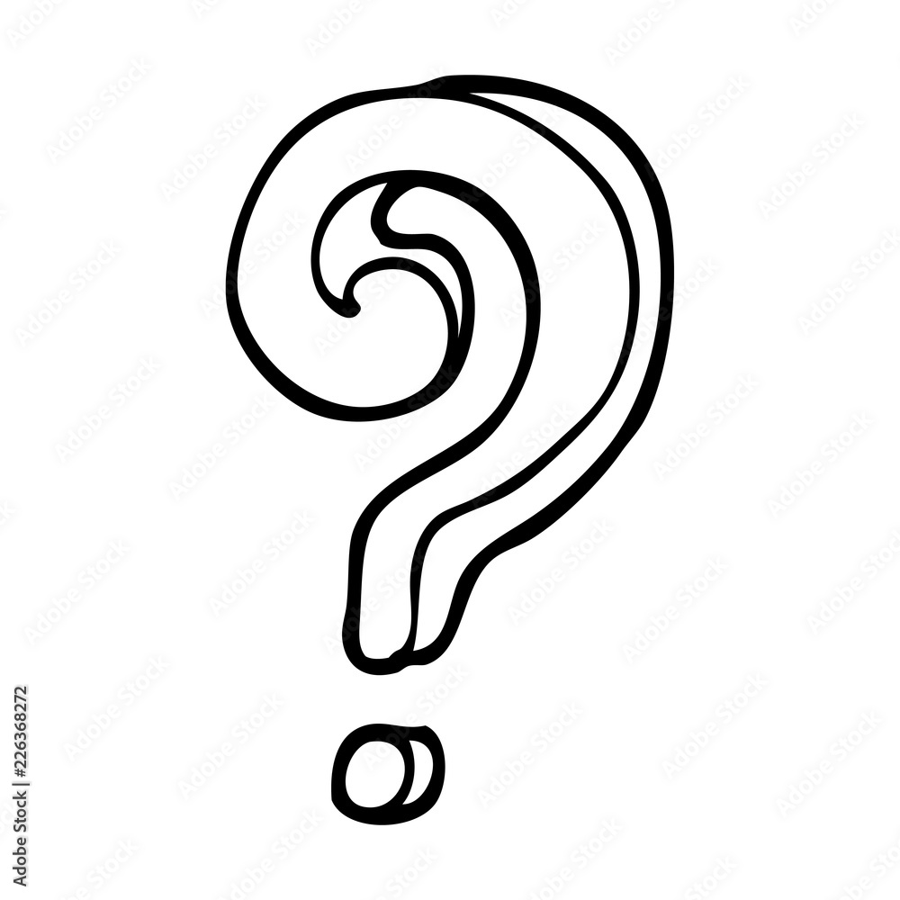 black and white cartoon question mark black and white cartoon question mark