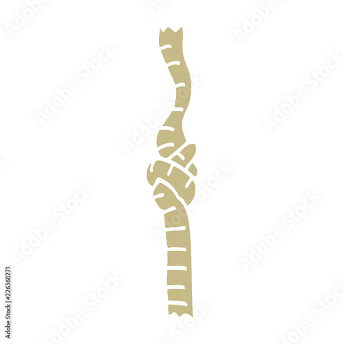 flat color illustration cartoon knotted rope