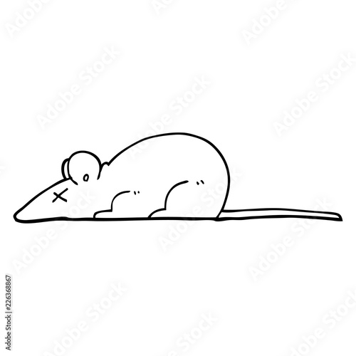 black and white cartoon dead rat