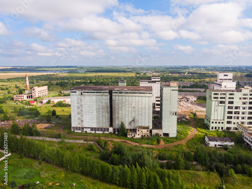 A view from above to an abandoned grain elevator, Yaransk Russia.