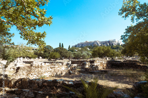 the ruins of ancient Greece and the Acropolis