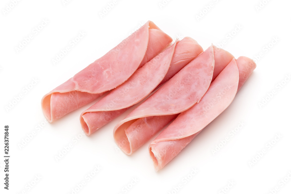 Sausage slices isolated on the white background. Sausage slices isolated on the white background.