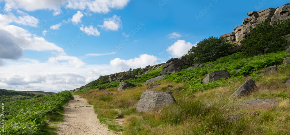 Peak District footpath near Burbage Edge