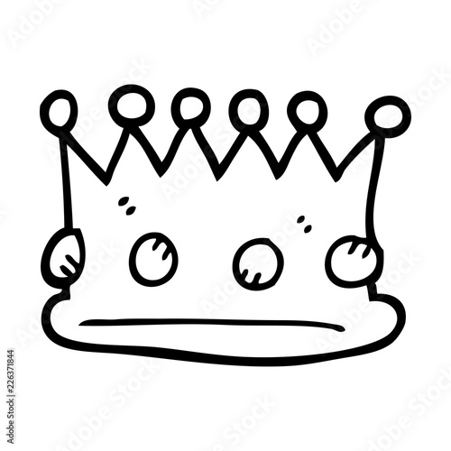 black and white cartoon royal crown