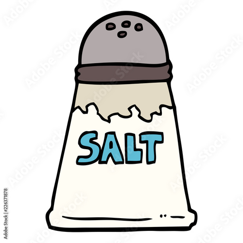 hand drawn doodle style cartoon salt shaker