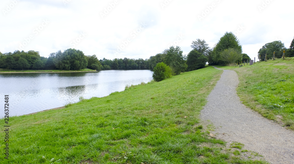 Dathee lake (Lac de la Dathée) popular place for night fishing on carp, yacht and golf in Normandy, France.