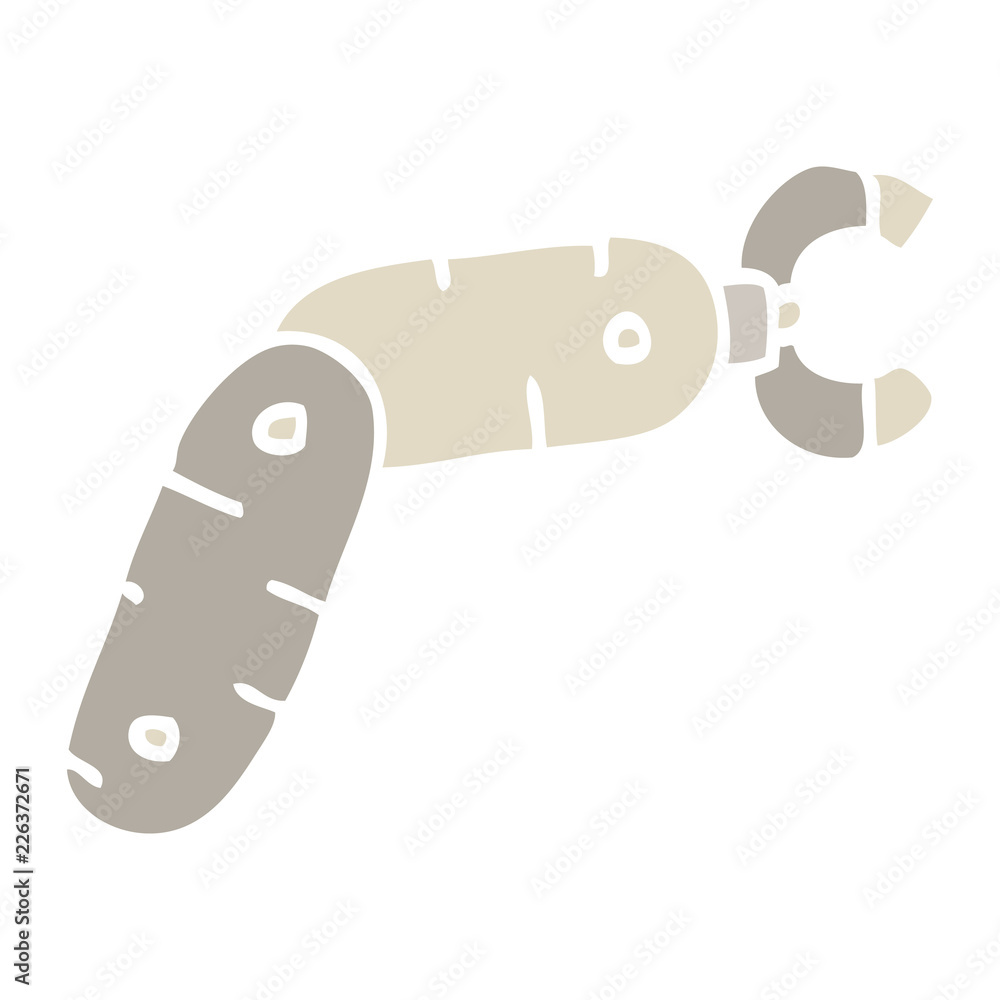 flat color illustration cartoon robot arm flat color illustration cartoon robot arm