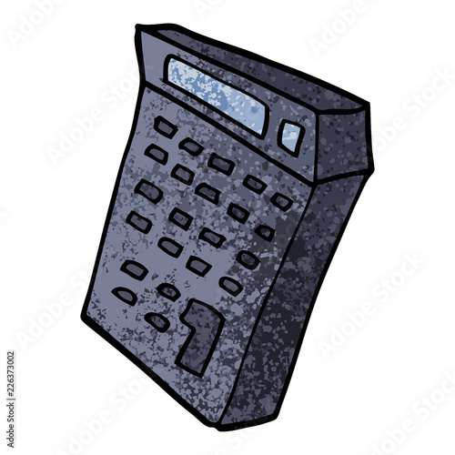 grunge textured illustration cartoon calculator